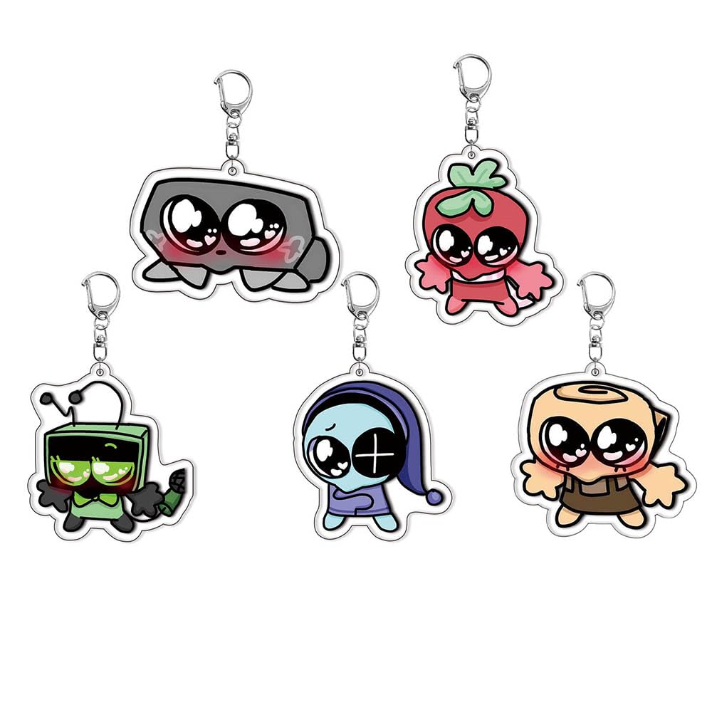 JUSONGKWCP 5 Set World for Dandys Keychain Game Figure Vee Goob